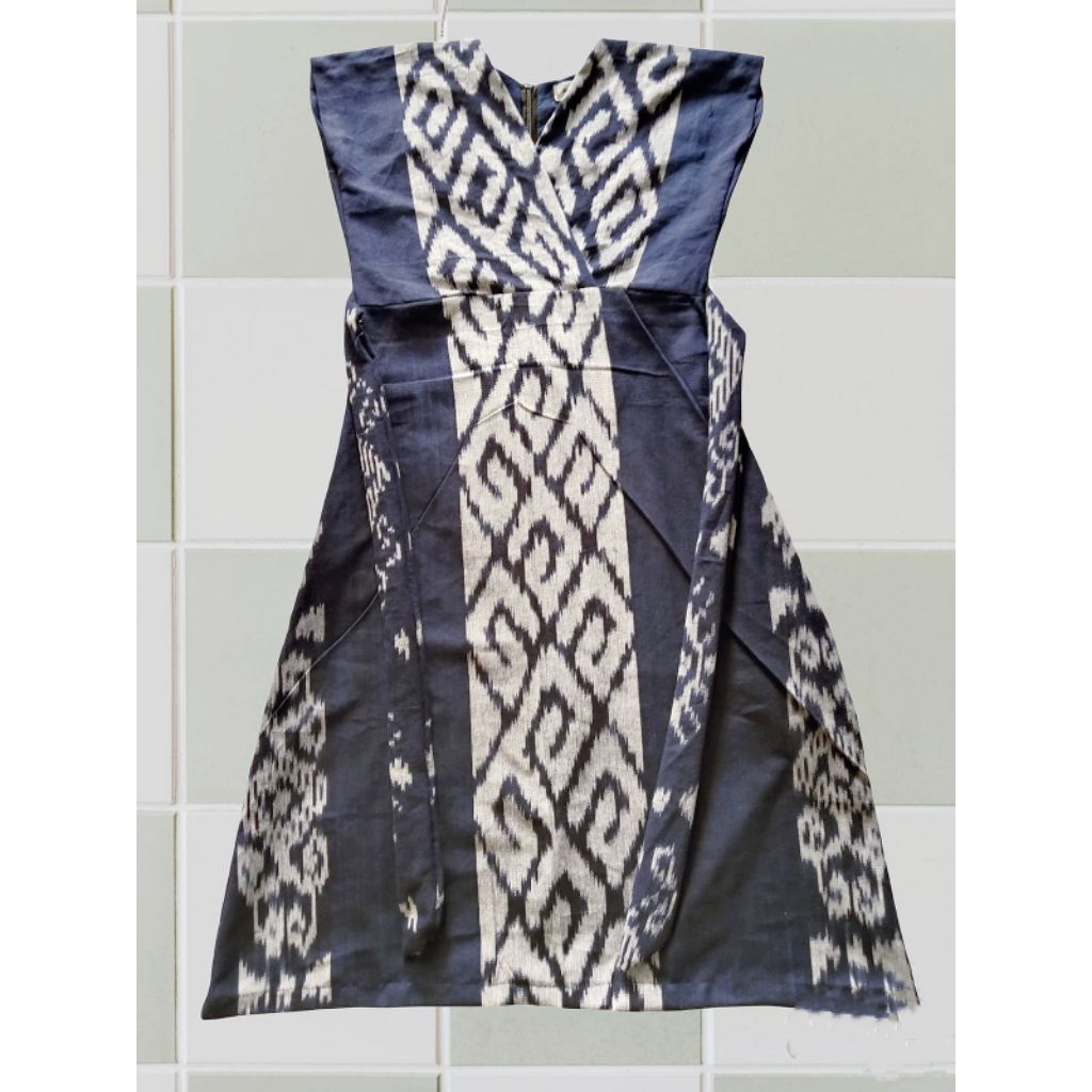 Readystock BAJU TENUN ANAK PEREMPUAN NAVY