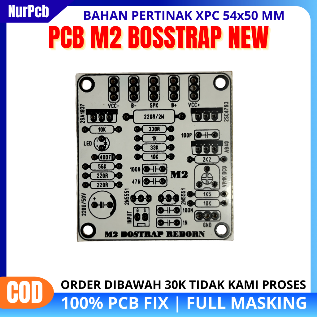 NUR PCB - PCB Power Amplifier M2 Bootstrap Audio Rumah