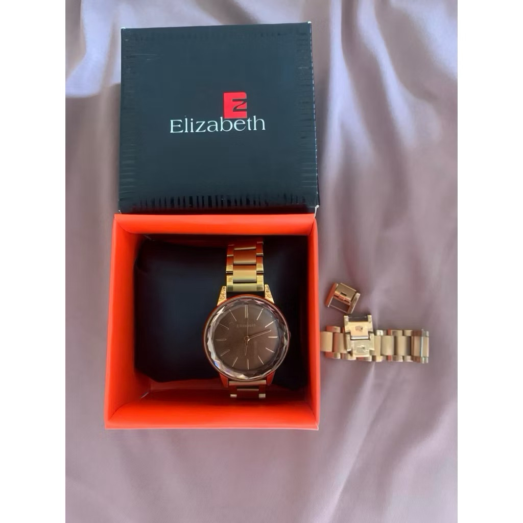 preloved pribadi jam elizabeth original warna gold emas