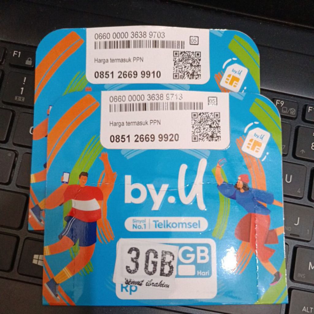 Nomor cantik perdana Telkomsel By.U triple  COUPLE (Free 3 Gb)