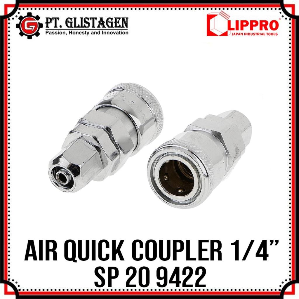 Lippro Coupler 1/4" One Touch SP20 Quick Coupler 1/4 Inch SP 20 Konektor Selang Kompresor Conector C