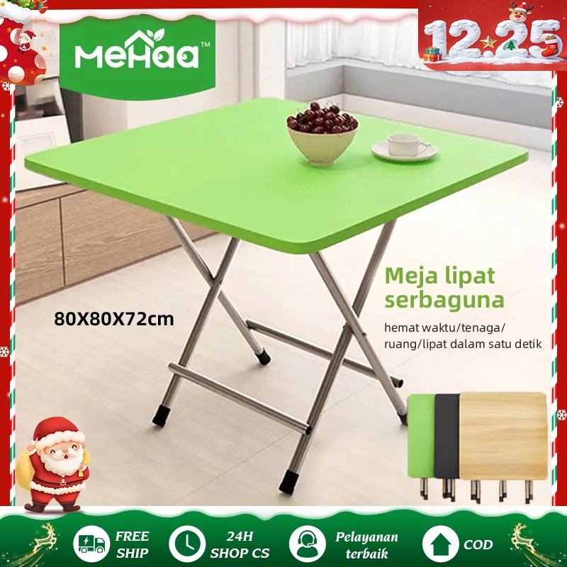 Idamamstore MeHaa Meja Lipat Kayu 80x80 dan 60x40/Meja Makan Lipat/Meja Makan Portable/Meja Lipat