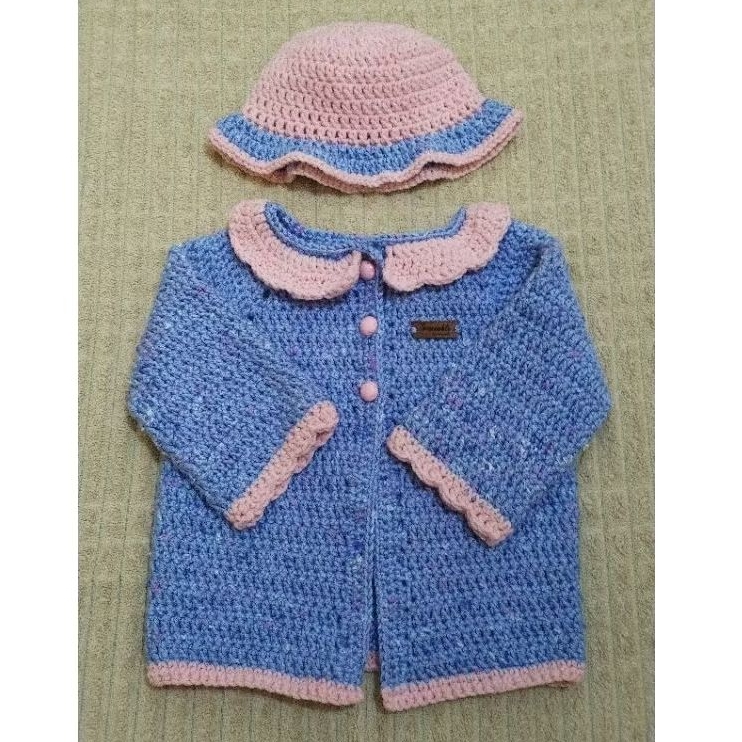 CARDIGAN TOPI RAJUT BAYI ANAK PEREMPUAN CROCHET HAMPERS