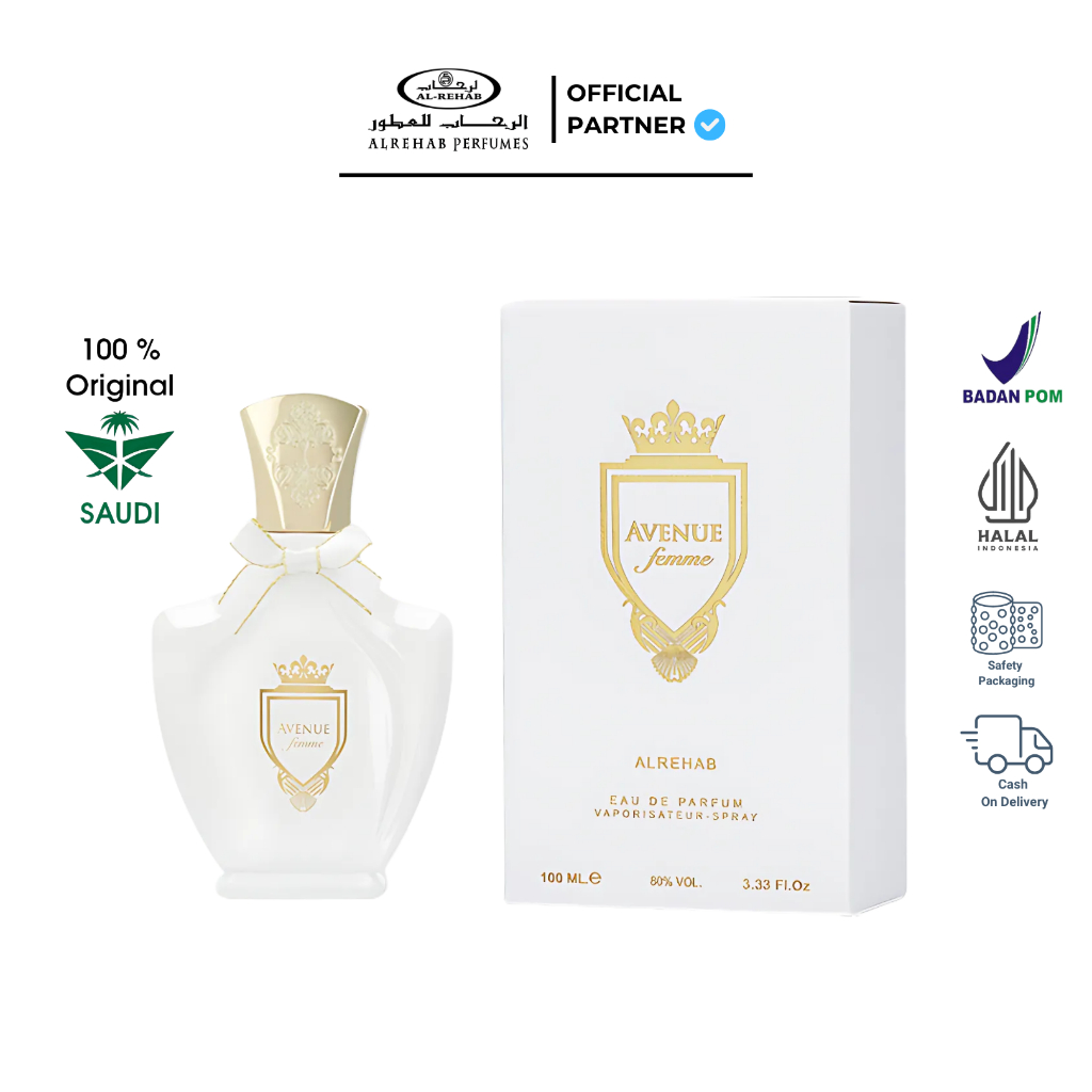 [ORIGINAL] Al Rehab Perfume AVENUE FEMME Spray 100ml original AL REHAB PERFUMES | BPOM & ORIGINAL