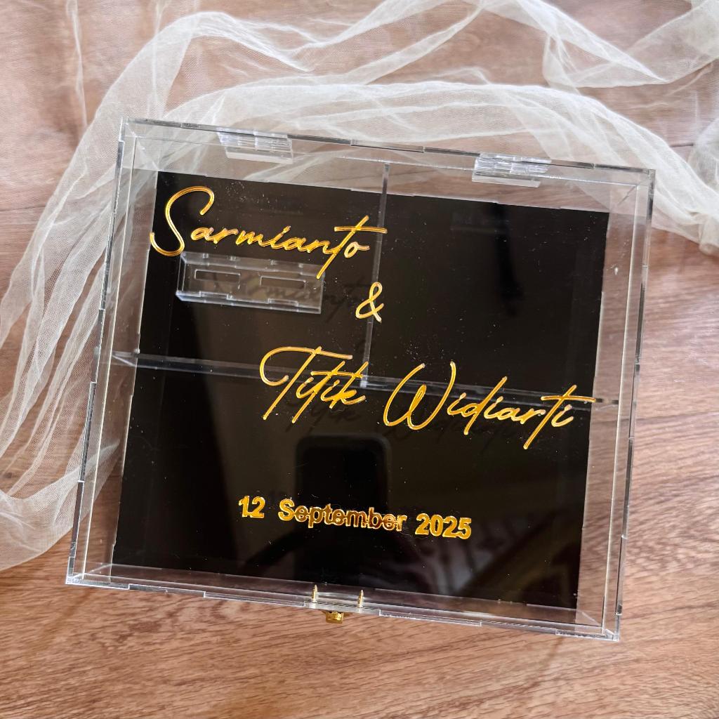 AKRILIK TEMPAT 1 LM & UANG + HIAS/AKRILIK TEMPAT ANTAM/ TEMPAT LOGAM MULIA/ MAHAR/KOTAK EMAS/ BOX