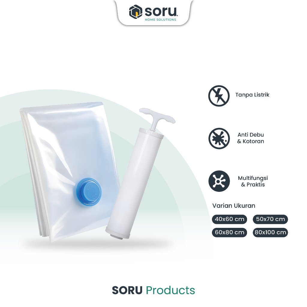 SORU - Plastik Vacuum Baju Pakaian Packing Travel Serbaguna - Vacuum Compression Bag