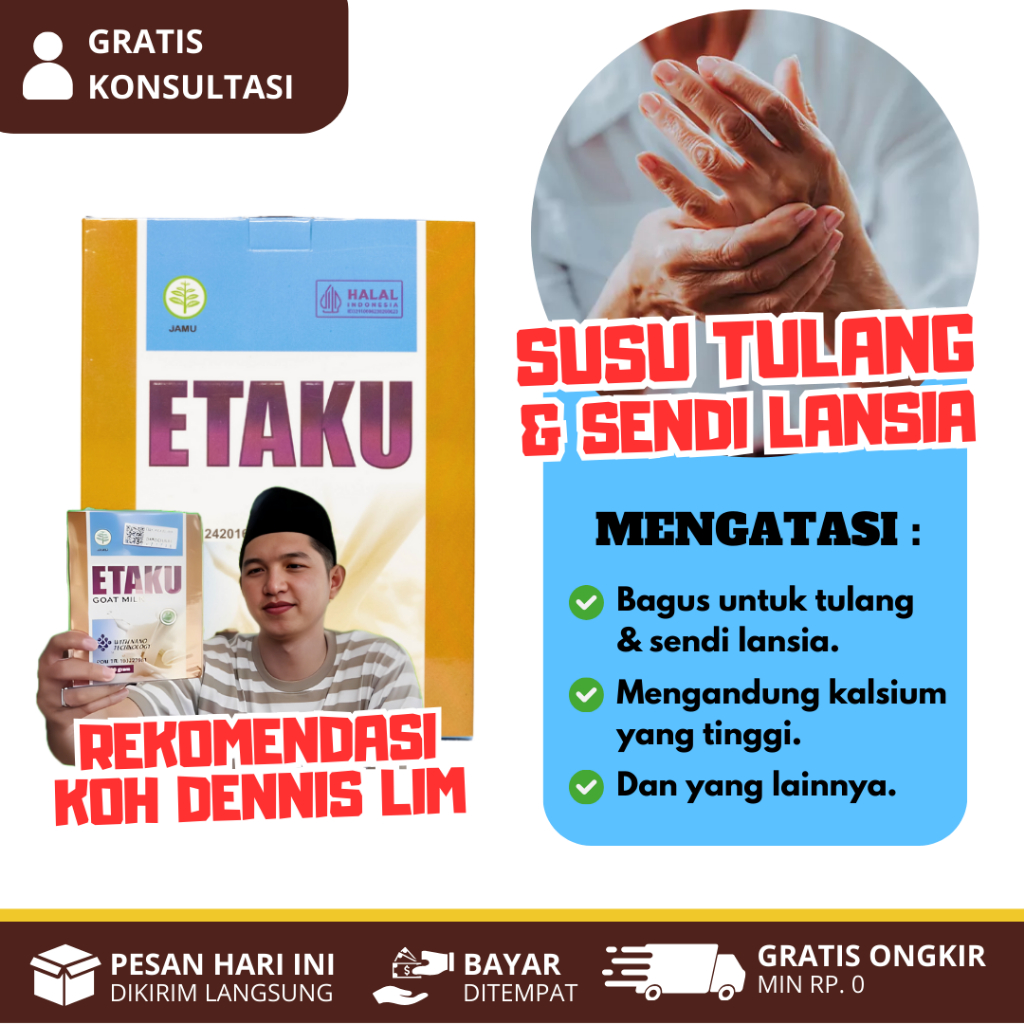 ETAKU GOAT MILK Susu Tulang dan Sendi Lansia Kalsium Tulang Untuk Orang Tua Tulang Keropos Lansia