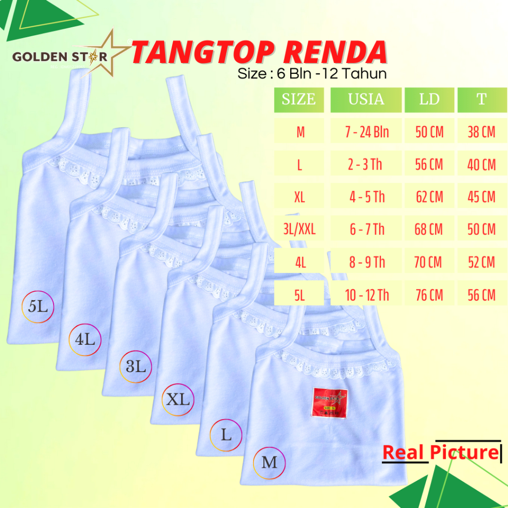 12 Pcs kaos dalam anak renda halus/tangtop anak perempuan 12 tahun/tanktop anak sorex/baju tanktop a