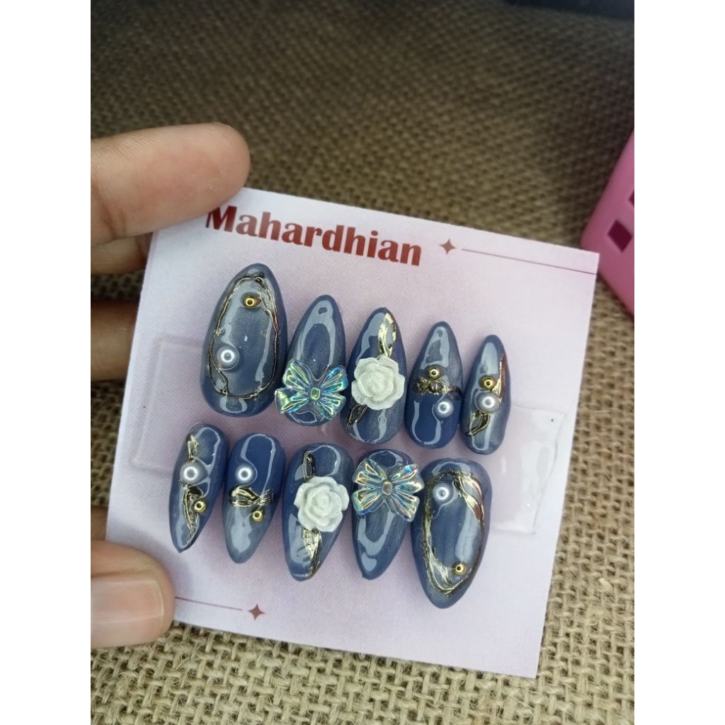 kuku palsu wedding lamaran wisuda // kuku palsu premium// kuku palsu biru