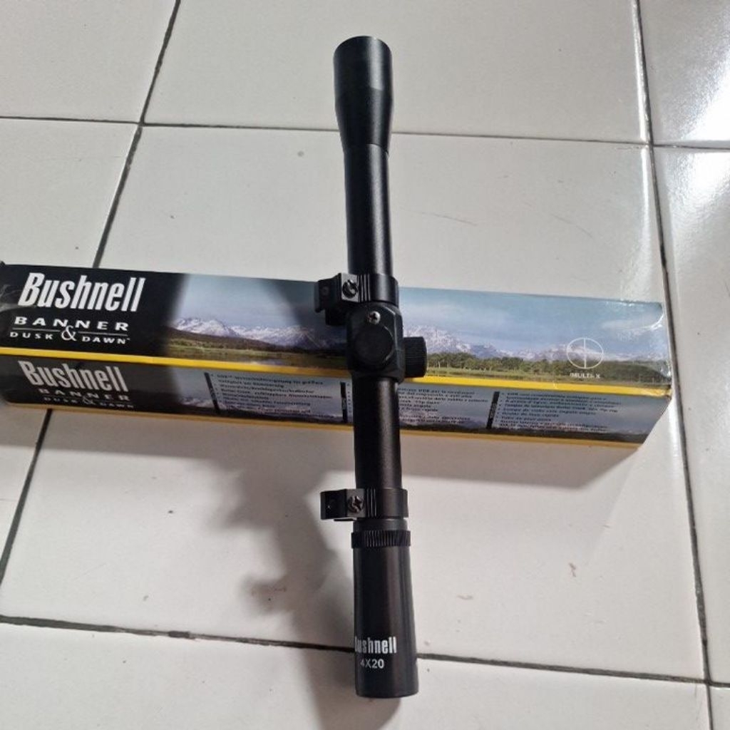 Teleskop Senapan Bushnell 4x20 - Tahan Guncangan, Tahan Kabut, Ringan