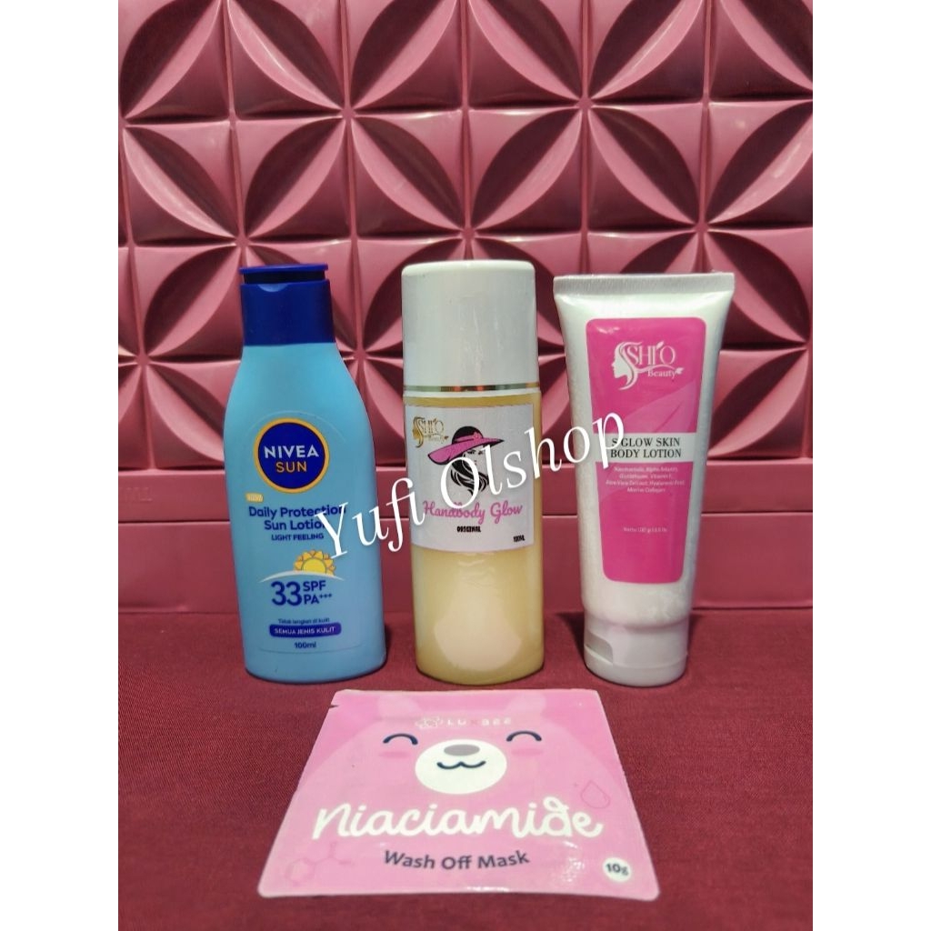 Hb glow , sglow , Nivea  (Gratis masker wajah)