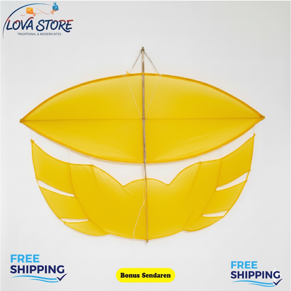 Layang Layang Ram Raman Kuning Siap Terbang Bonus Sendaren