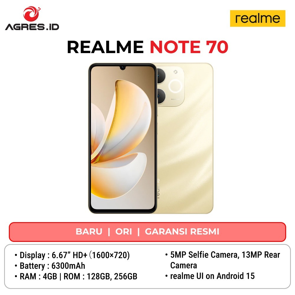 realme Note 70 4GB 128GB - 4GB 64GB Octa-core Android 15 6300mAh Massive Battery