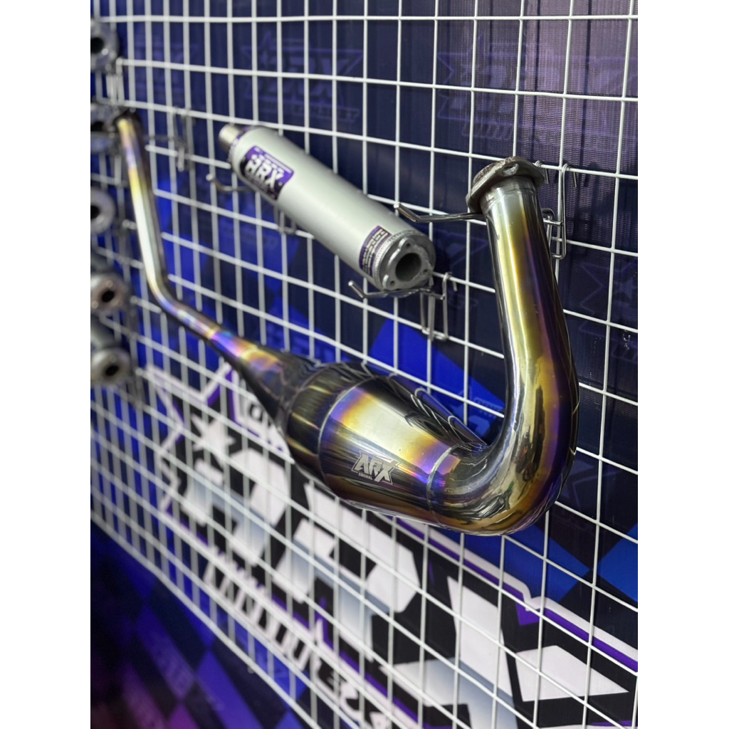 knalpot ninja 2tak R RR SS cember stainless half blue(setengah biru) silincer aluminium ujung lurus 