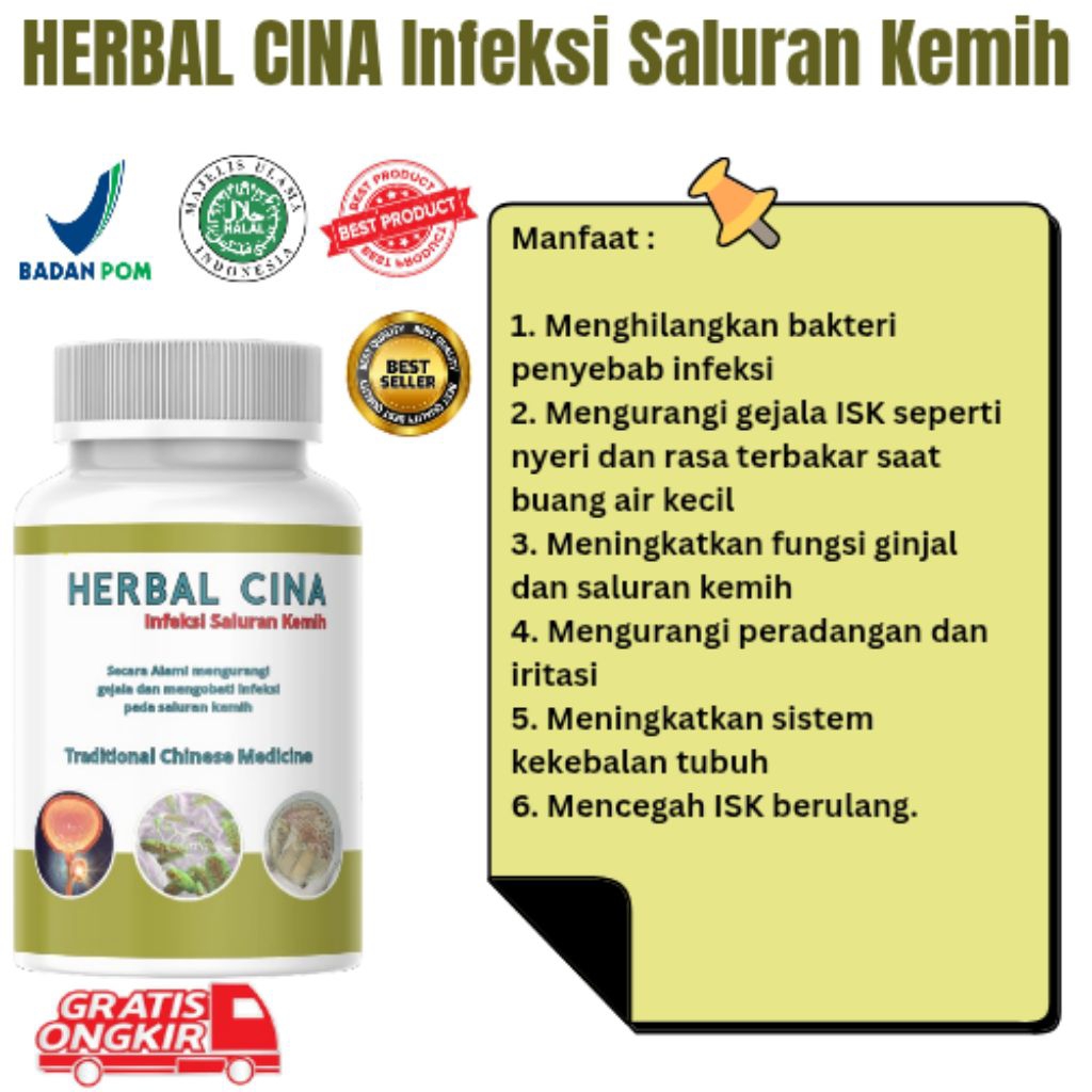 Herbal Cina Infeksi Saluran Kemih Membantu Mengobati Infeksi Saluran Kemih. Halal BPOM