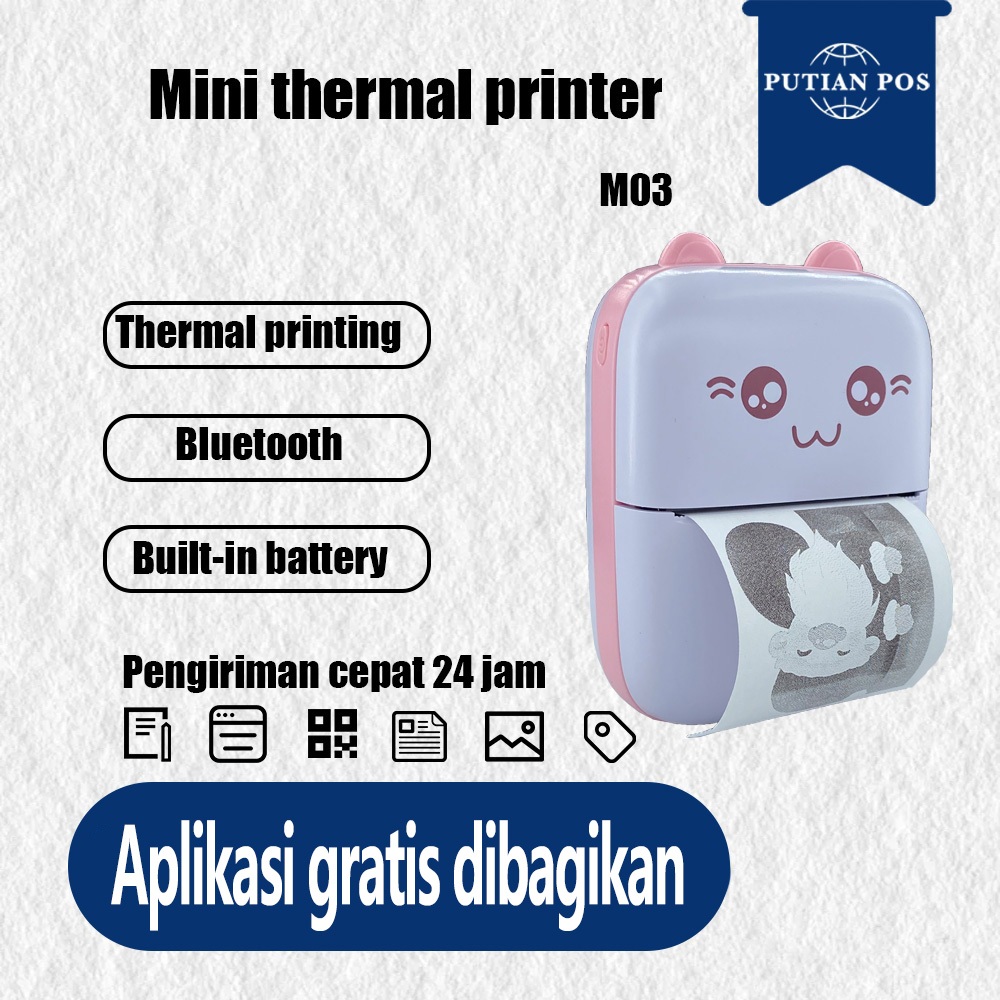 Portable Mini Thermal Bluetooth Printer Portable Picture Foto Receipt Barcode Memo Printer /Mini Blu