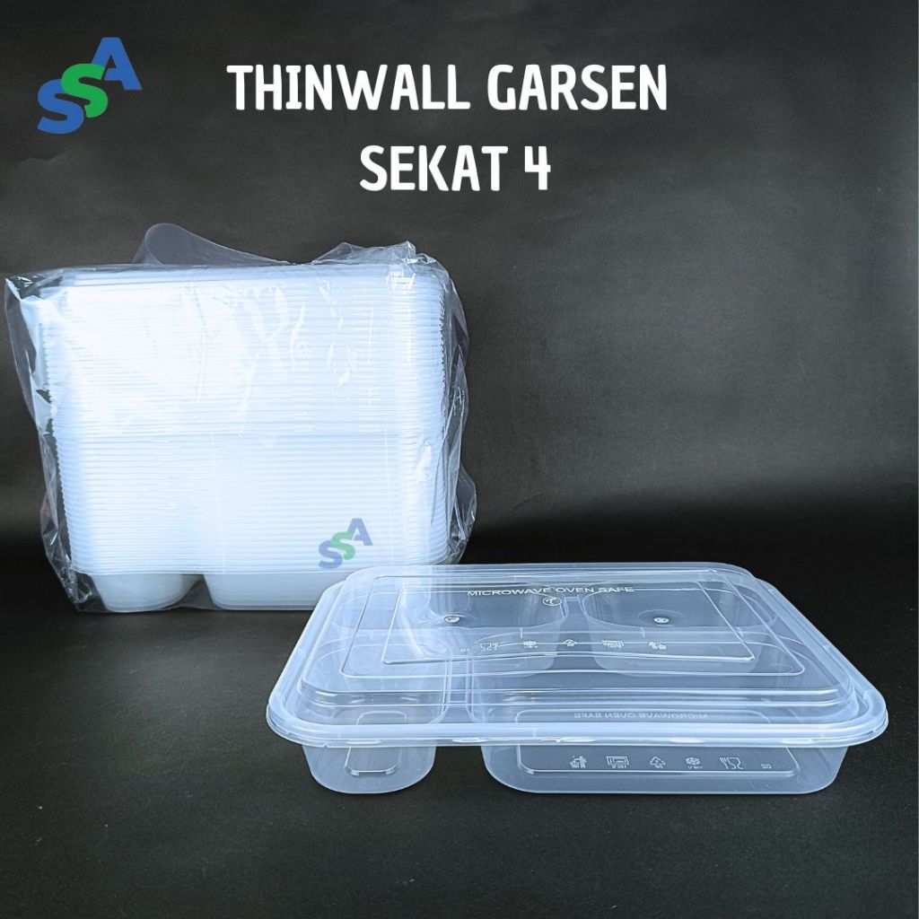 THINWALL GARSEN SEKAT 4 ISI 25 PCS / THINWALL BENTO SEKAT 4