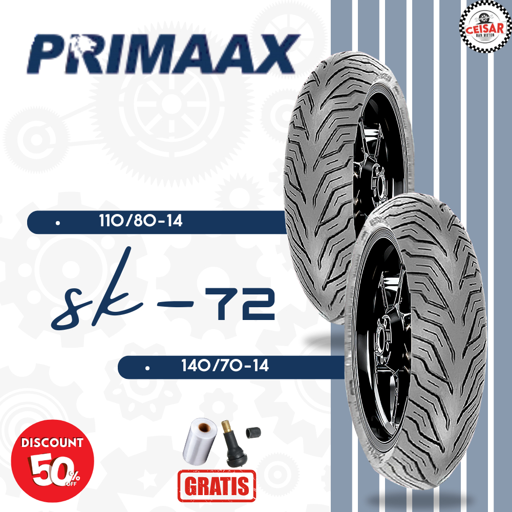 Paket Ban Motor YAMAHA AEROX PRIMAAX SK 72 110/80-14 + 140/70-14 Tubeless