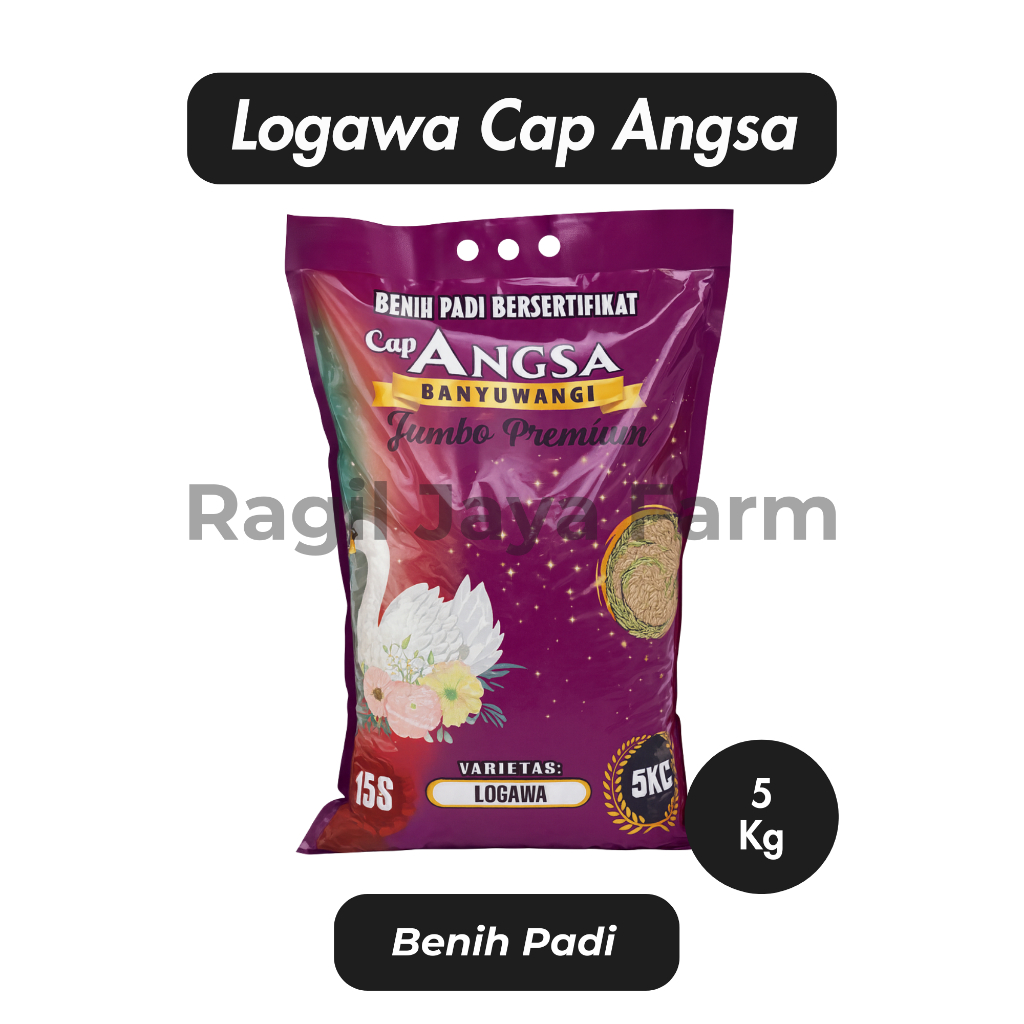Benih Padi Logawa Putih Cap Angsa Banyuwangi 5Kg