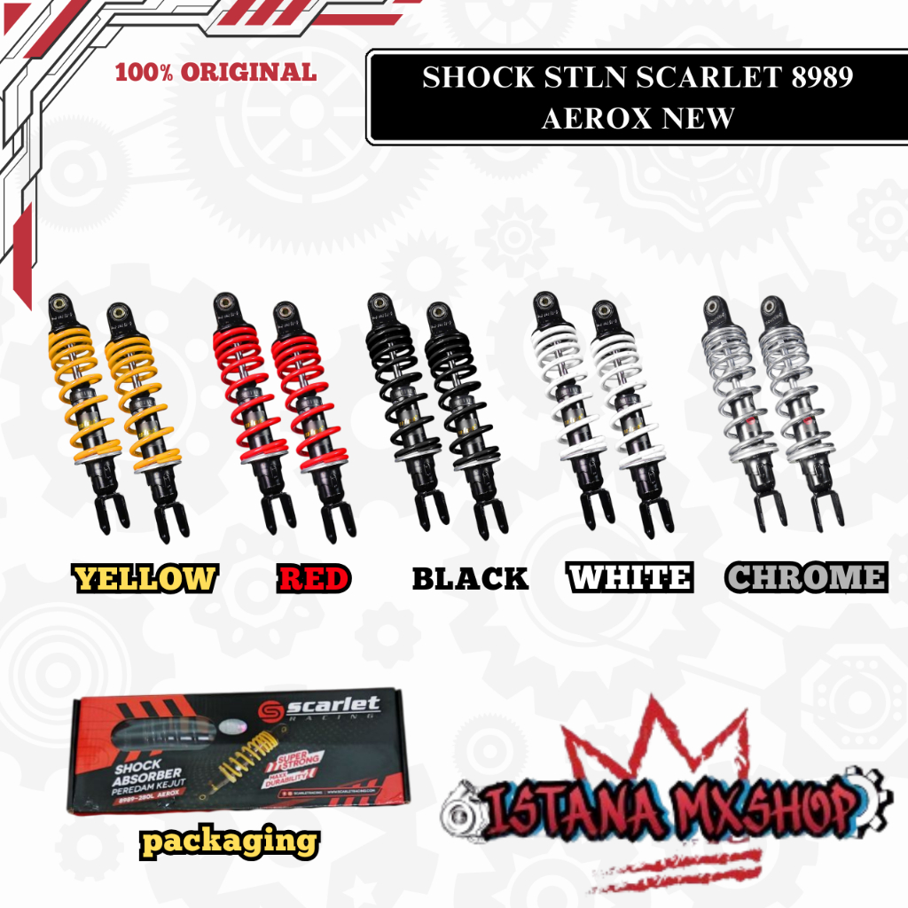 Shock Breaker Setelan 8989 [ Aerox New ( 280 MM ) ] " Scarlet Racing "