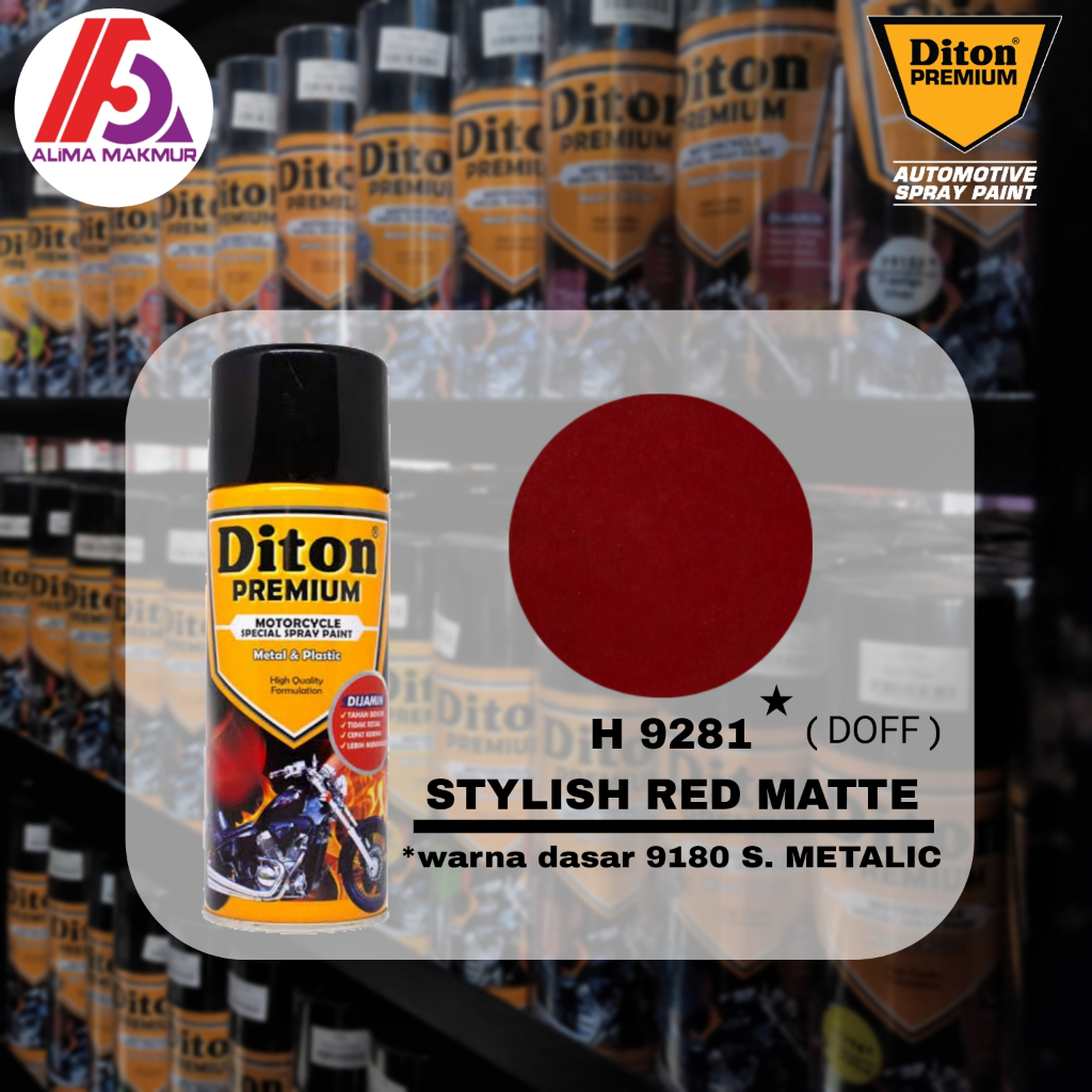 Diton Premium H 9281 Stylish Red Matte 400cc / Diton Premium H9281 Stylish Red Matte / Pilok Merah D