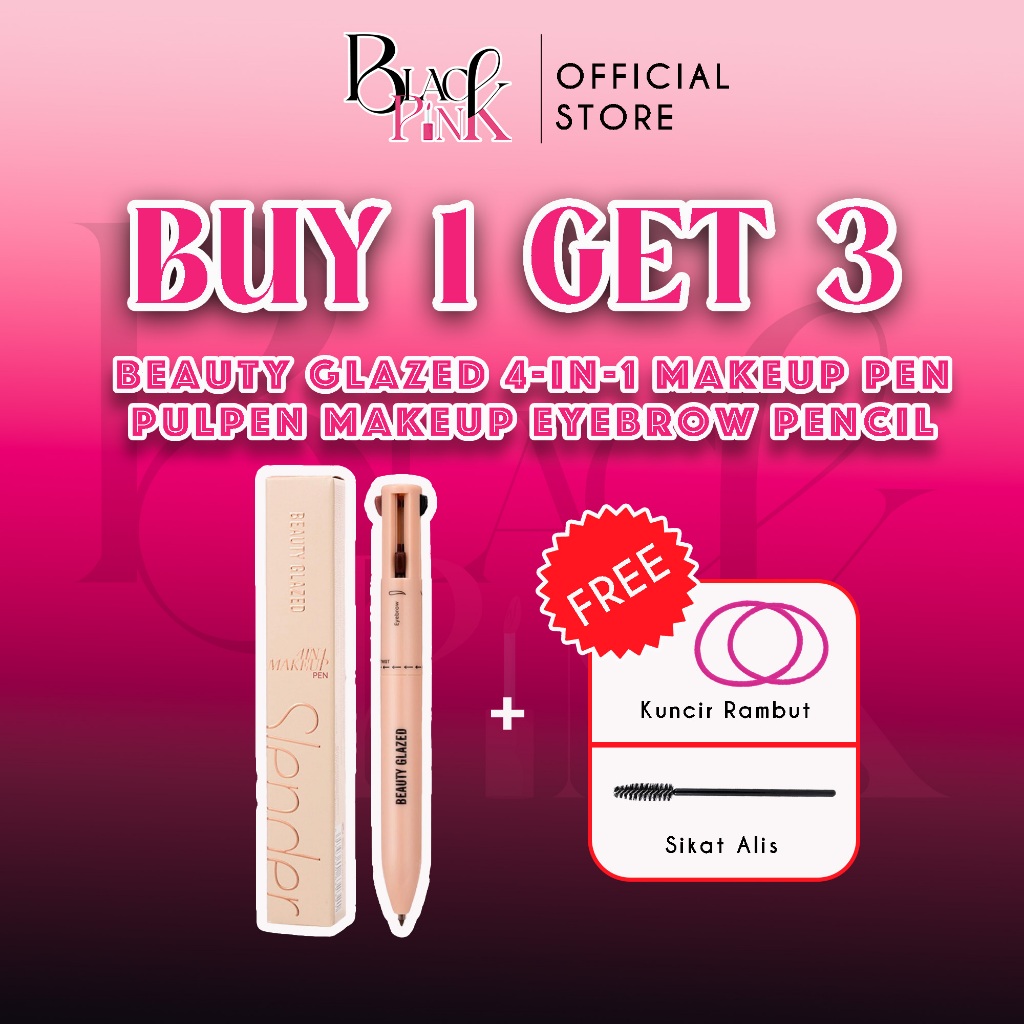 BEAUTY GLAZED 4-IN-1 MAKEUP PEN Pulpen Makeup Eyebrow Pencil Alis Pensil alis Highlighter Lipliner L