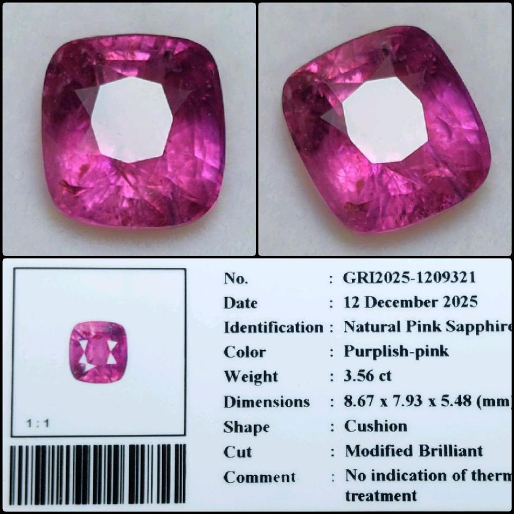 Natural Pink Sapphire NH No Heat Crystal Gems Batu Permata Safir Merah Muda Asli Garansi
