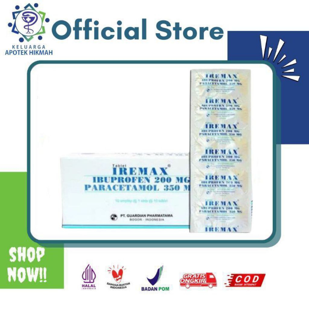 Iremax tablet obat demam pusing nyeri sakit kepala paracetamol ibuprofen