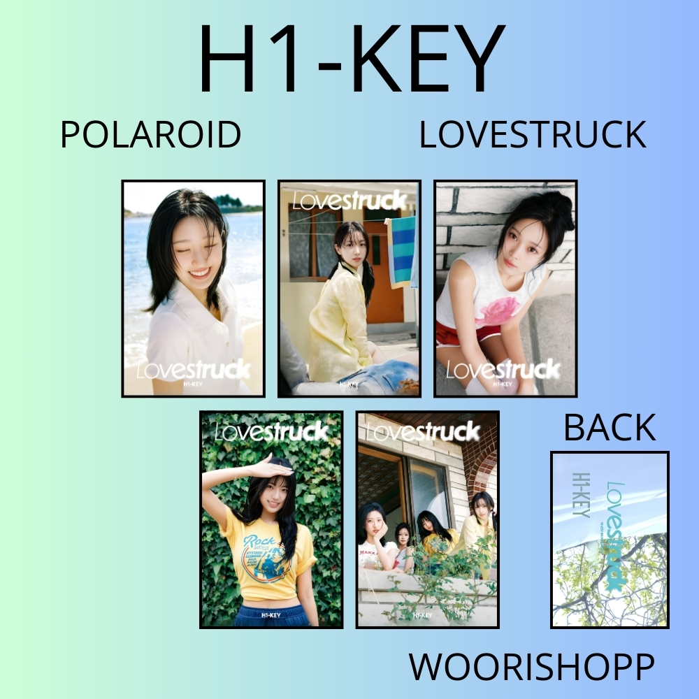 PHOTOCARD H1-KEY LOVESTRUCK 2SISI 5 PCS KPOP CARDS UNOFFICIAL HWISEO RIINA SOEI YEL