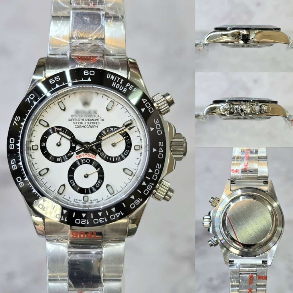 Jam Tangan Daytona Panda Japan Automatic Decorated 4130 Stainless Steel