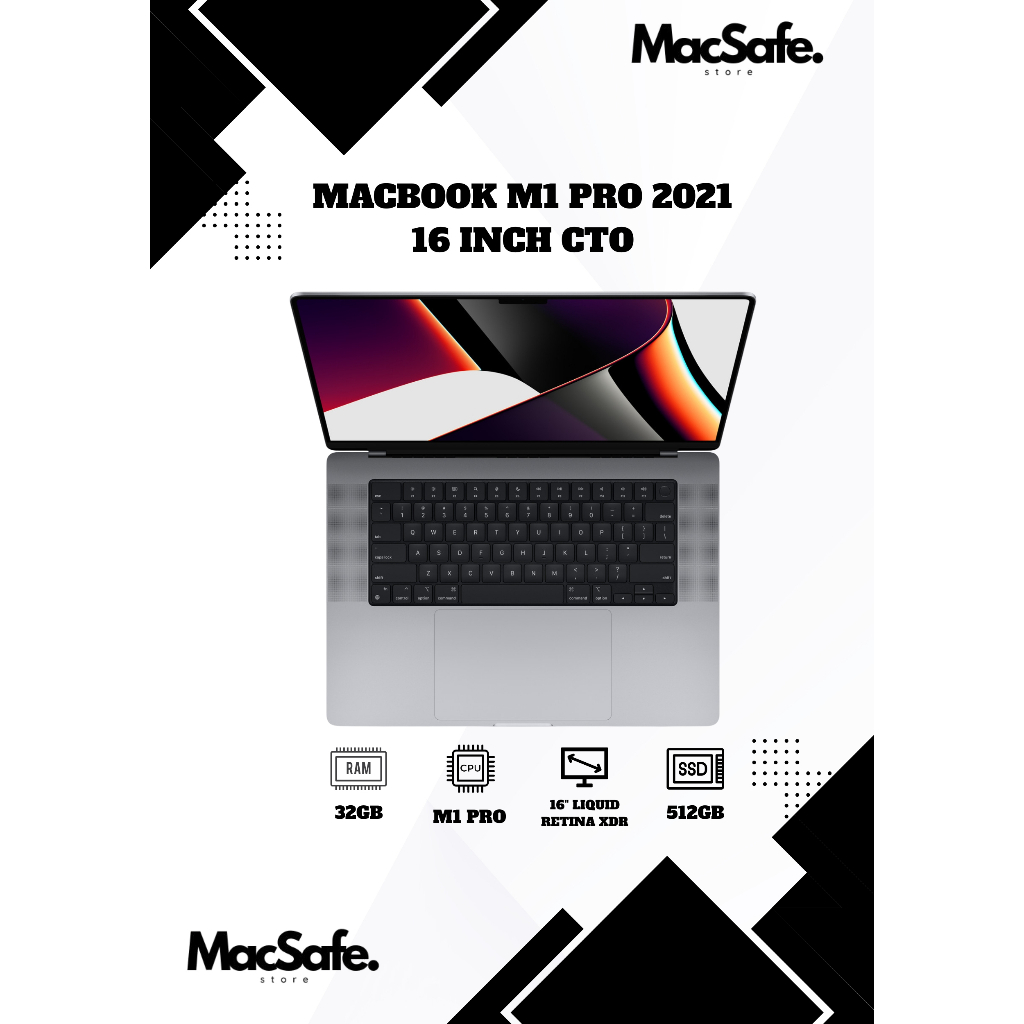 Macbook M1pro 2021 16inch CTO 32GB Second Original