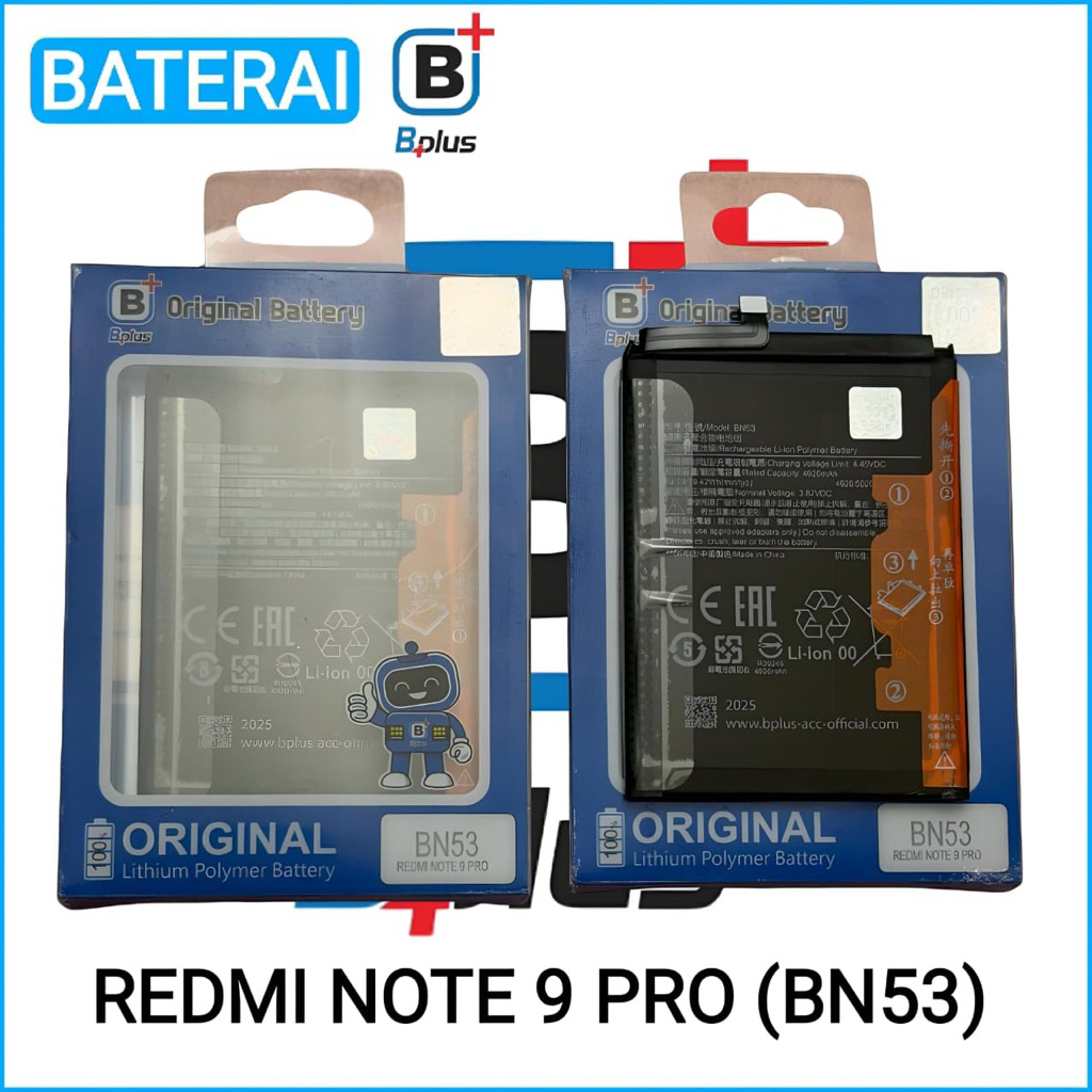 BATERAI XIA0MI REDMI NOTE 9 PRO (BN53) BPLUS