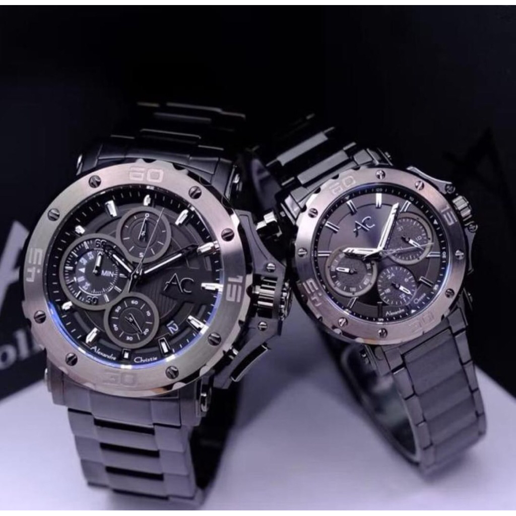 JAM TANGAN COUPLE ALEXANDRE CHRISTIE 9205MC - 9205BF / AC 9205 COUPLE KULIT [COLLECTION]