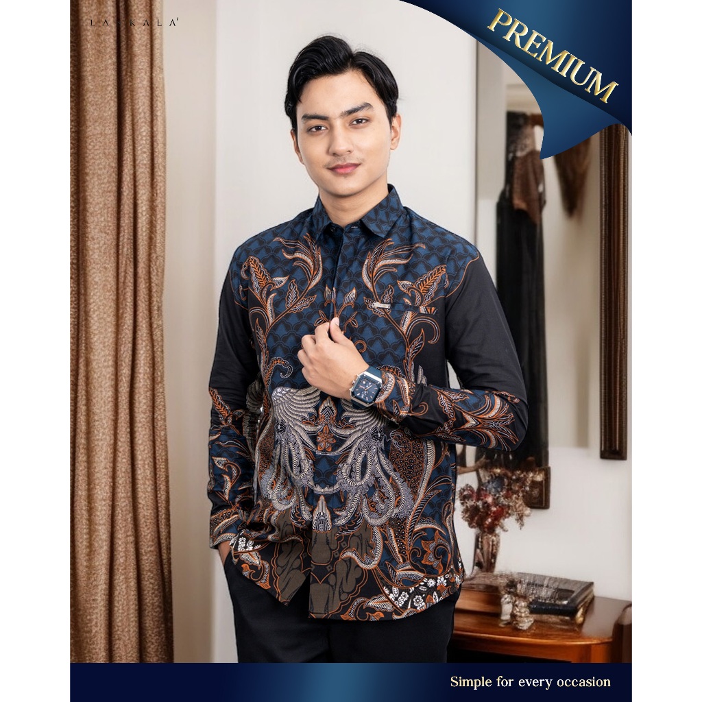Laskala Batik Premium Sutji Kemeja Batik Pria Slimfit Lengan Panjang