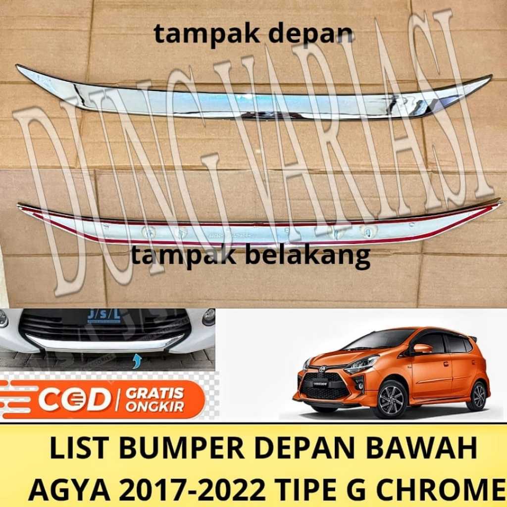 List Bumper Depan Agya 2017 2018 2019 2020 2021 2022 Chrome Front Bumper Trim