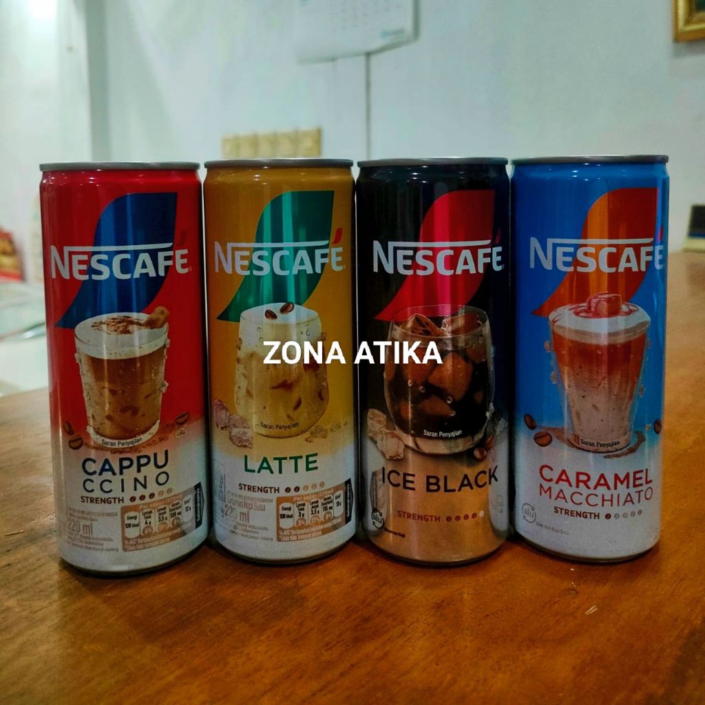 NESCAFE Kaleng 220ml | Cappuccino Latte Caramel Ice Black