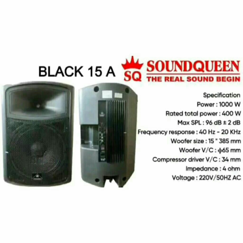 Speaker Aktif Soundqueen Black 15A Original Speaker Soundqueen 15 inch