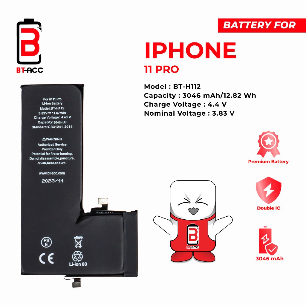 BATERAI ORI 100% KOMPATIBLE IPHONE 11 PRO BT-ACC