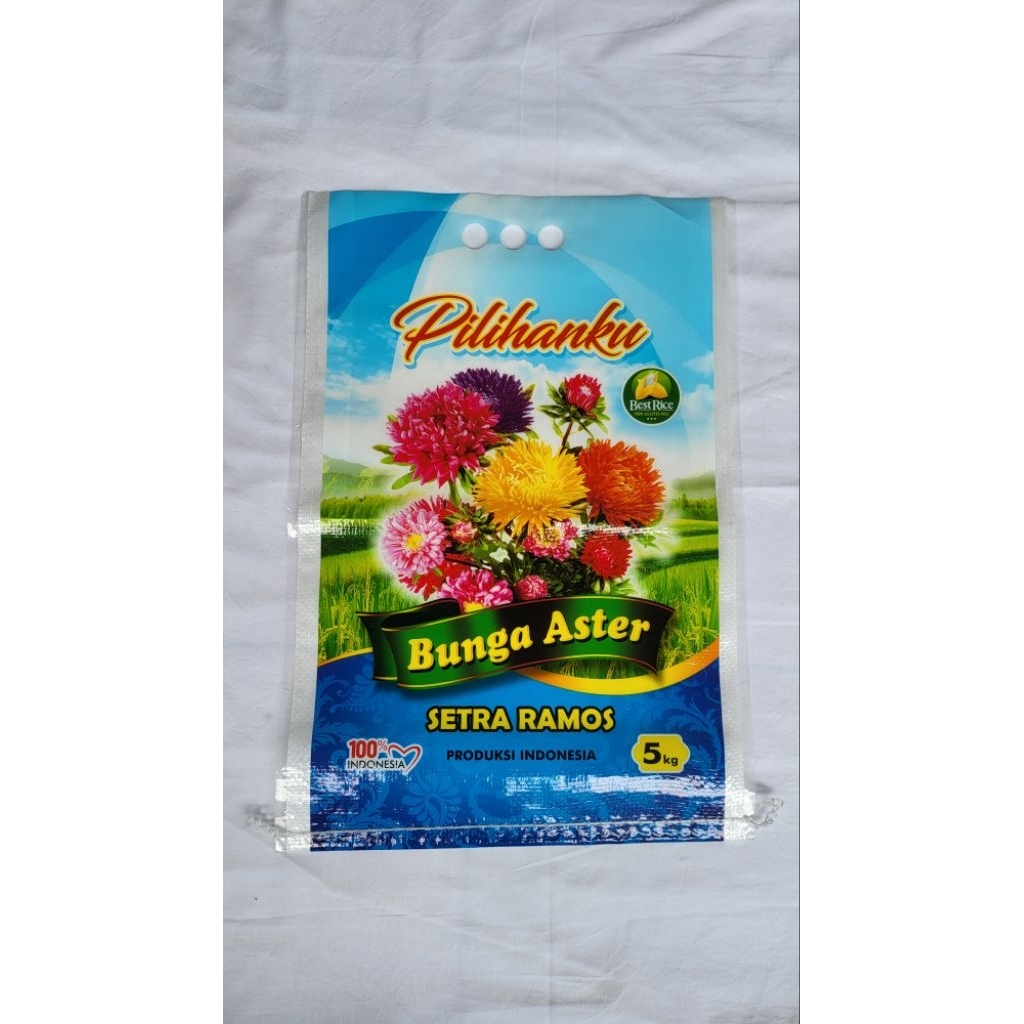 Karung Beras Laminasi Merk BUNGA ASTER 5kg