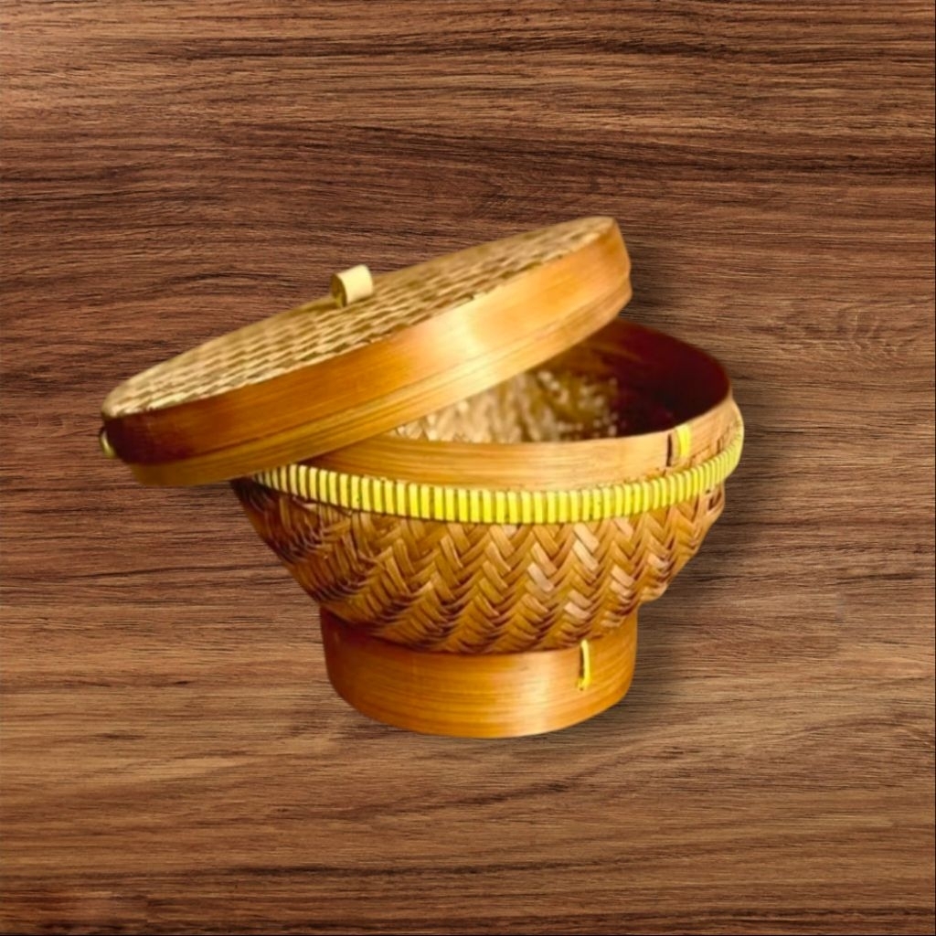 Anyaman wadah Nasi bambu untuk nasi dan makanan