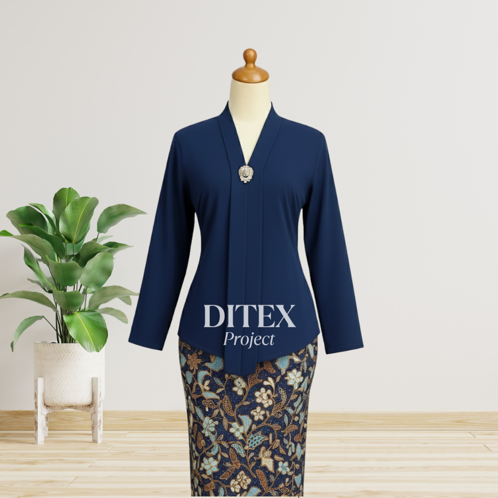 Kebaya Kartini Terbaru Toyobo Lengan Panjang Polos