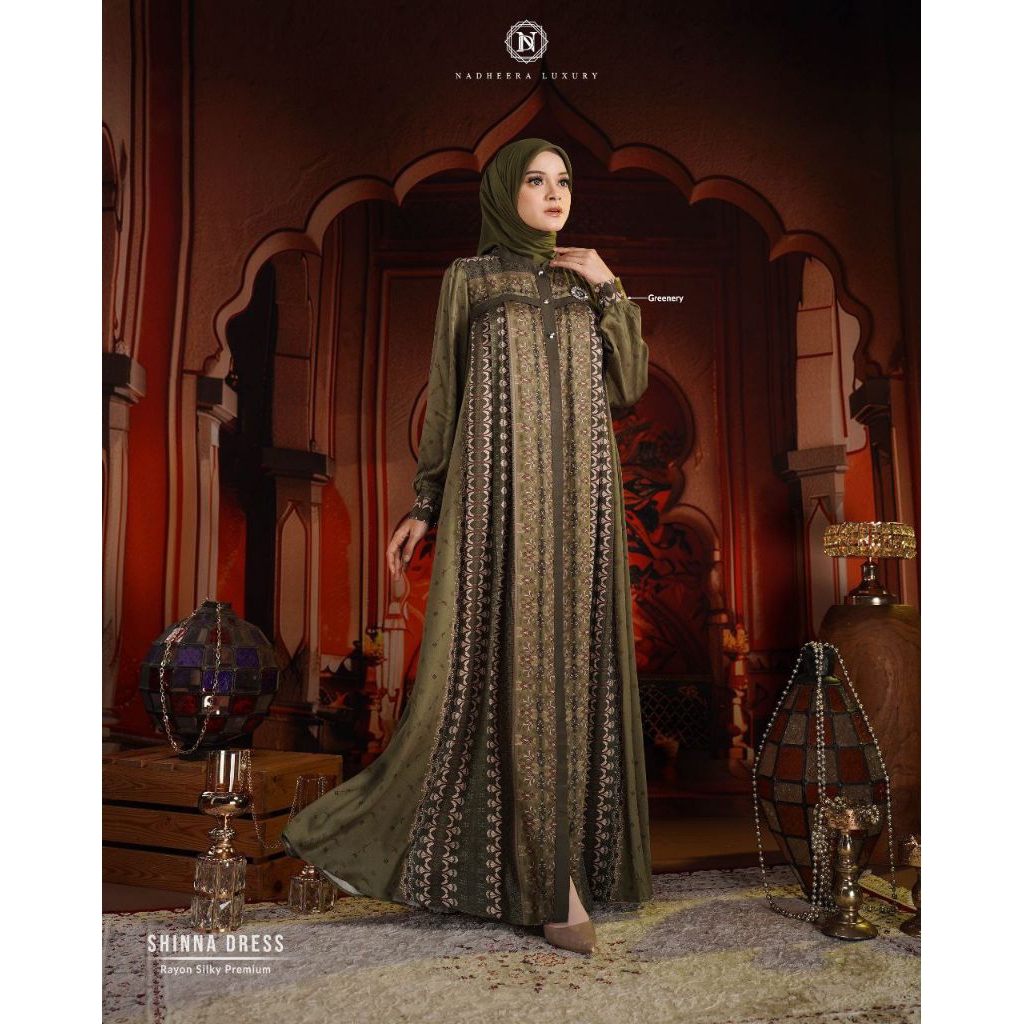 SHINNA DRESS & MIDI SERIES TERBARU ORIGINAL NADHEERA LUXURY•GAMIS KONDANGAN CANTIK MEWAH NADIRA•BISA