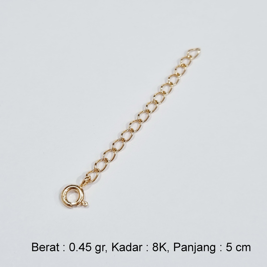 B10 KO- EXTENSION GELANG/KALUNG UBS 0.45GR KADAR 375 PANJANG 5CM