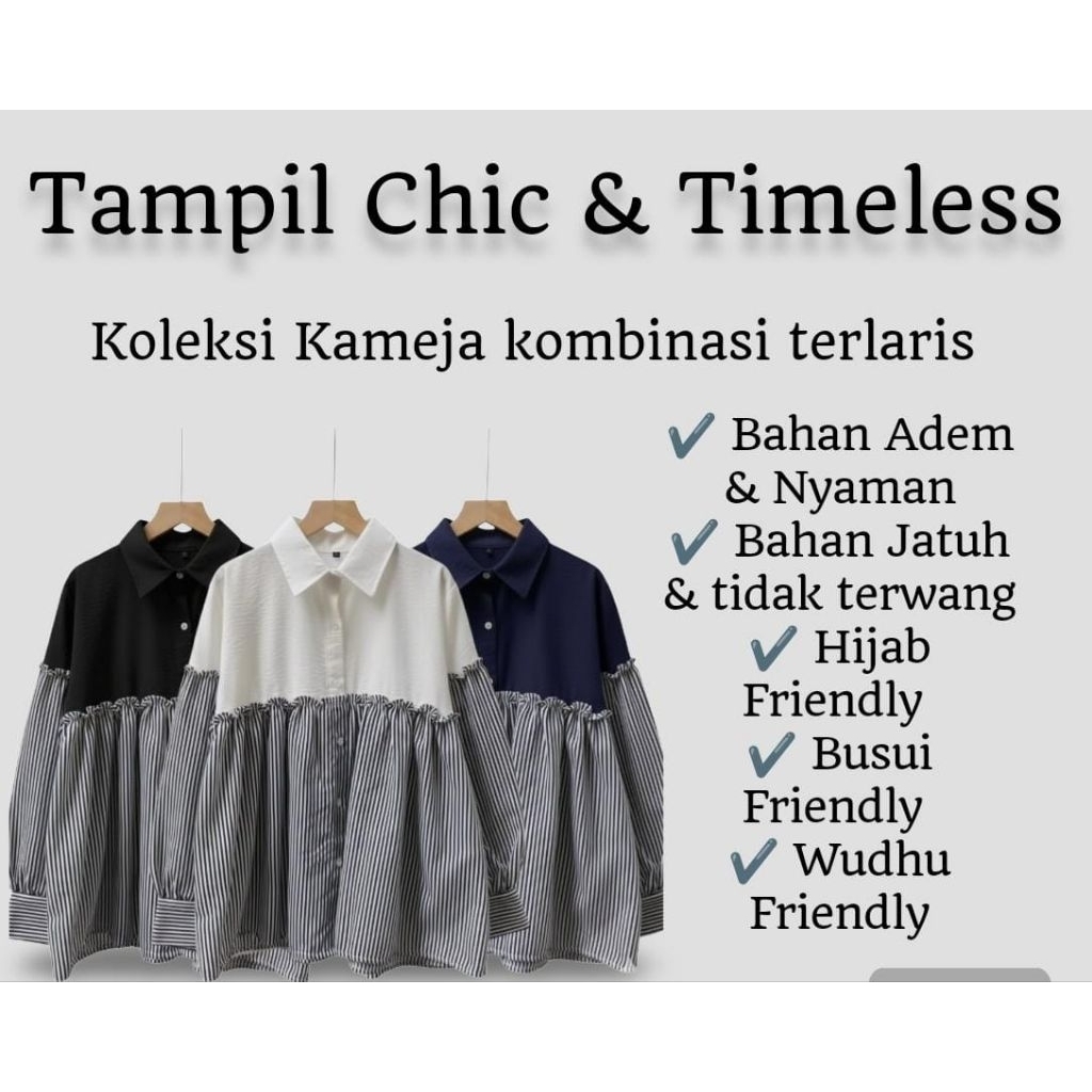 Atasan Blouse SINTIA bahan Crinkle mik  rayon salurterbaru kemeja wanita kombinasi rayon