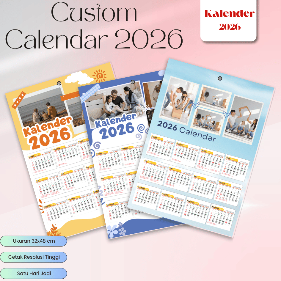 Kalender 2026 custom poto ukuran a3+ art carton 260