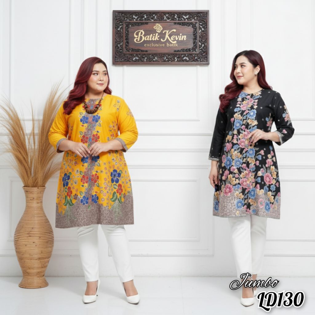 BATIK KEVIN - BAJU ATASAN BATIK WANITA - TUNIK BATIK MELATI JUMBO - TUNIK MADURA JAYA