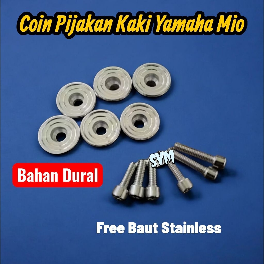 Coin Pijakan Kaki Variasi Yamaha Mio Sporty Smile Soul 1 Set 6 Coin