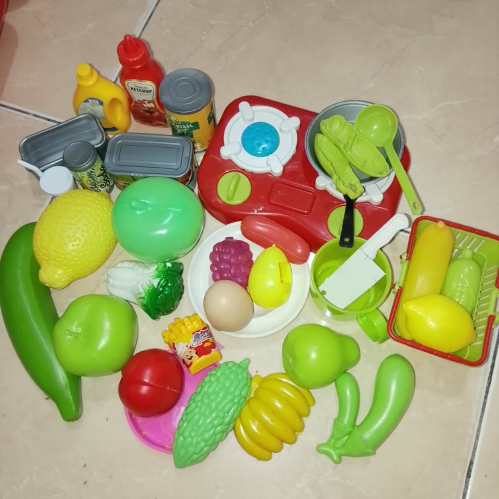 Mainan Preloved Masak-masakan dan buah