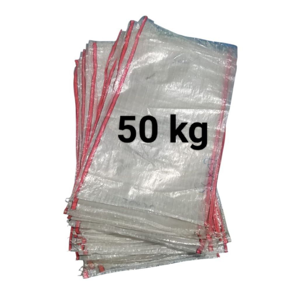 Karung bekas transparan bening polos 50kg karung bekas benih padi