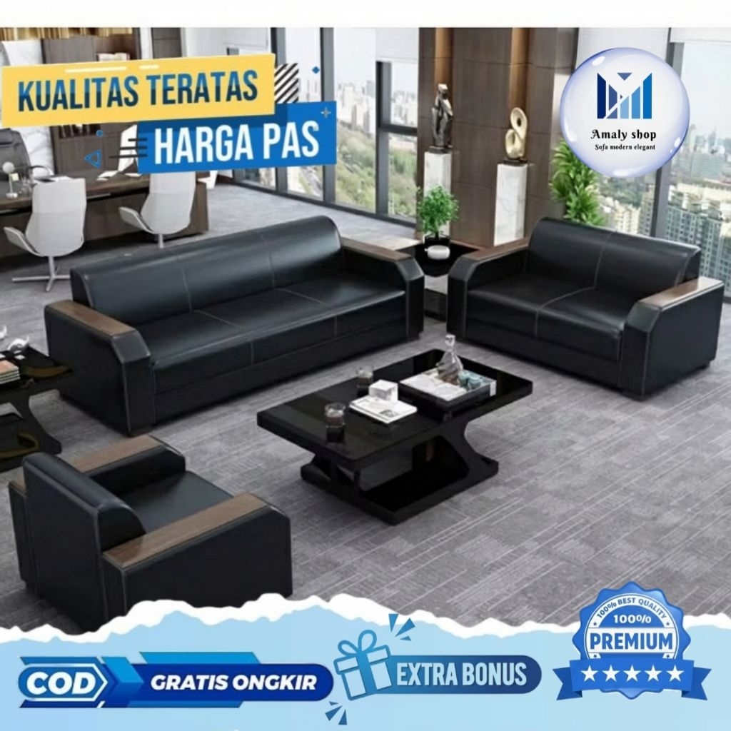 Sofa Kulit 321 Minimalis Super Mewah Elegant Kursi Tamu Model Terbaru Sofa Kantor Kursi Jati Kuat